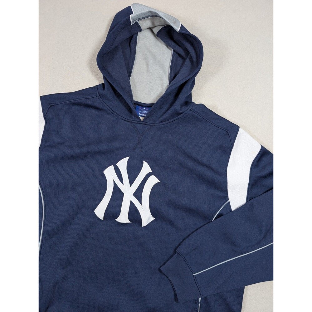 Vintage 2006 Rare Reebok Knit Hoodie New York Yankees Navy Blue Men XL Pullover